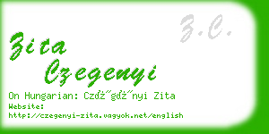 zita czegenyi business card